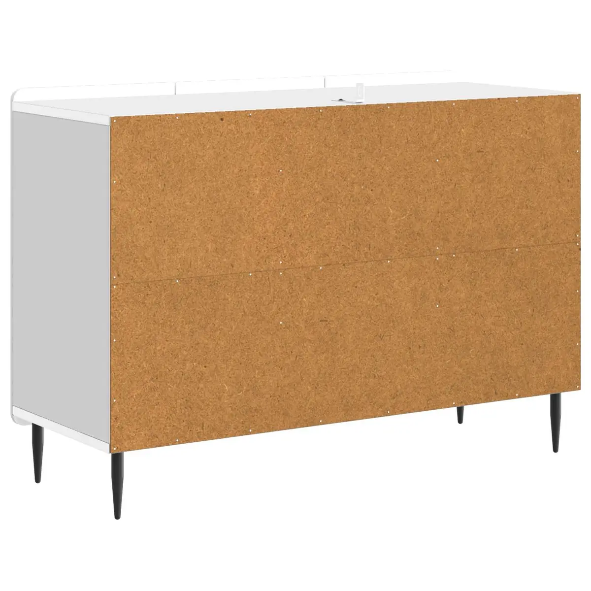 White Sideboard Modern Storage Cabinet 89cm Engineered Wood