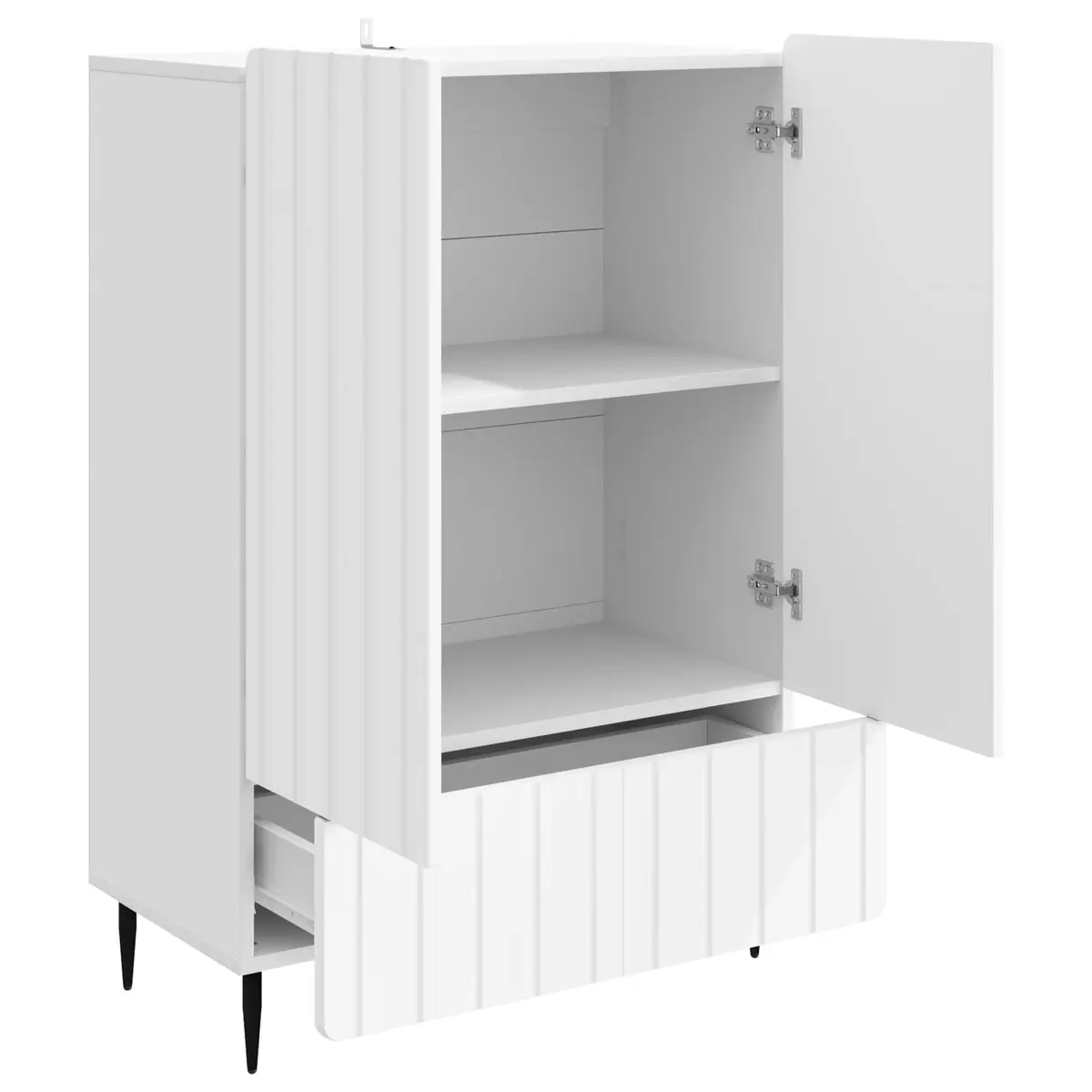 Sideboard Storage Cabinet Modern Engineered Wood White 66x34.5x97cm