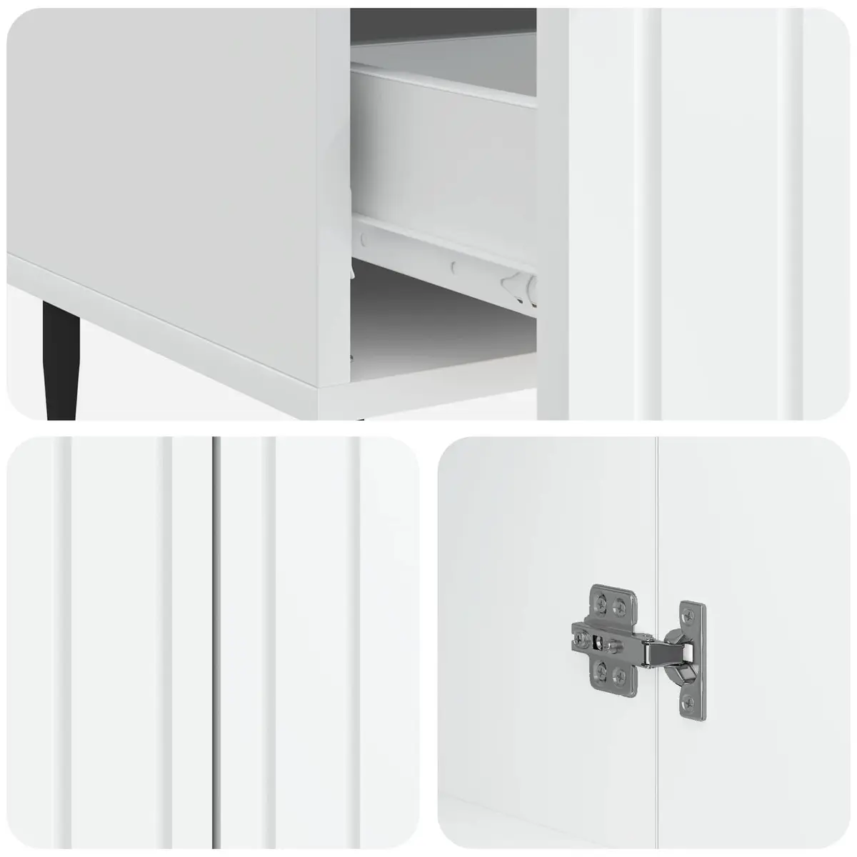 Sideboard Storage Cabinet Modern Engineered Wood White 66x34.5x97cm