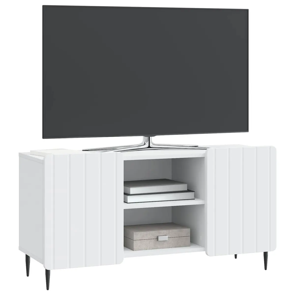TV Cabinet White Modern Storage Unit 102 x 34.5 x 52 cm