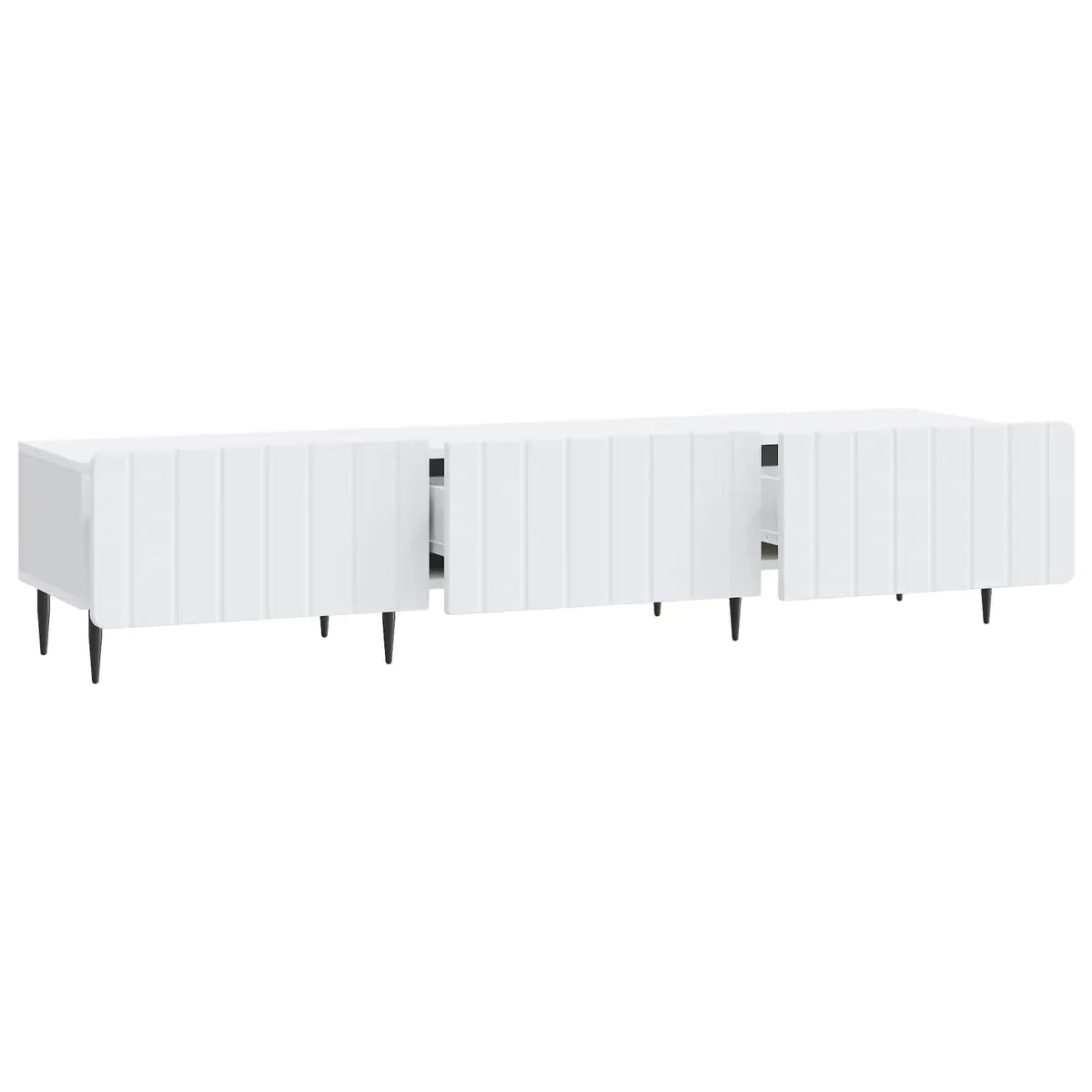 TV Cabinet Modern White Engineered Wood Storage Unit with Drawer 147 x 34.5 x 32 cm