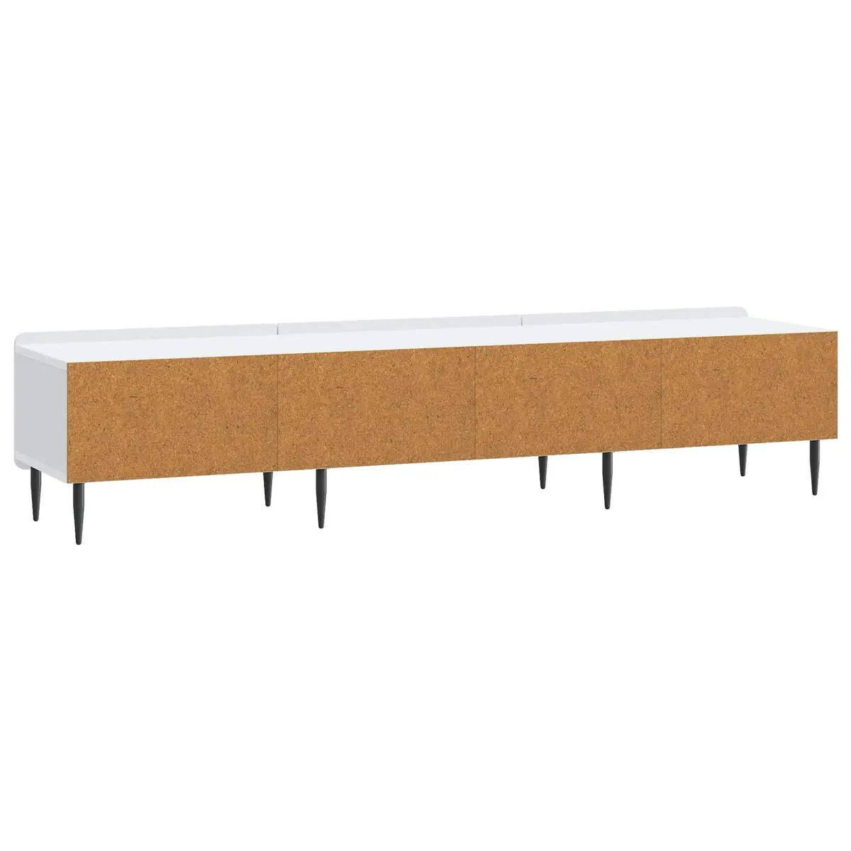 TV Cabinet Modern White Engineered Wood Storage Unit with Drawer 147 x 34.5 x 32 cm