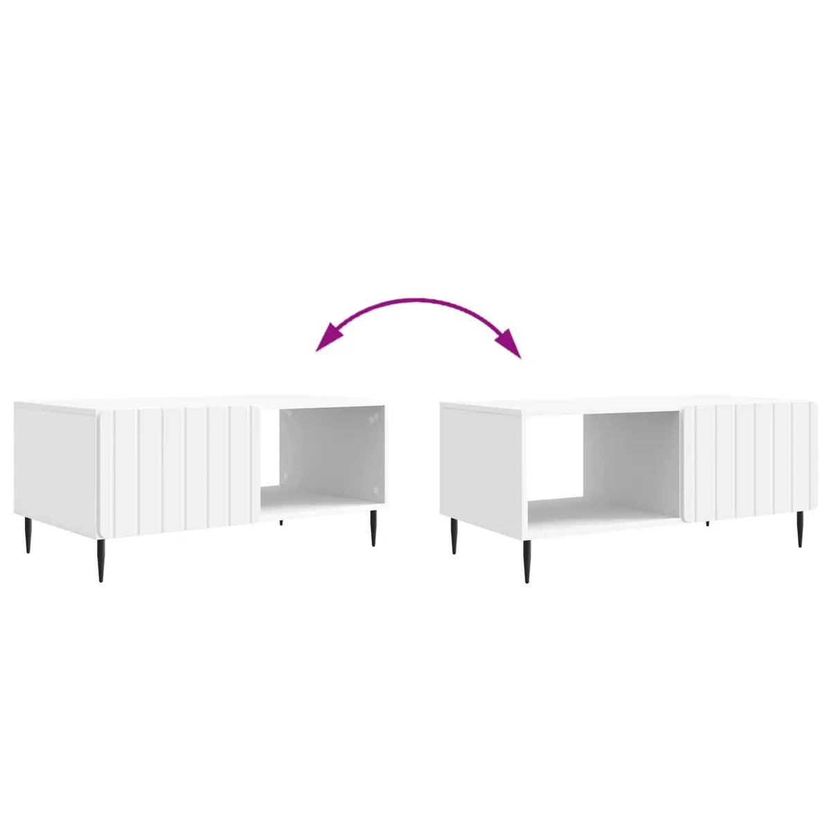 Coffee Table White Modern Rectangular 90 x 50 x 40 cm