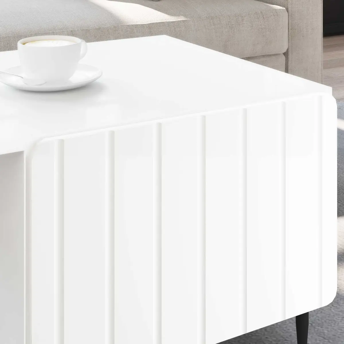 Coffee Table White Modern Rectangular 90 x 50 x 40 cm