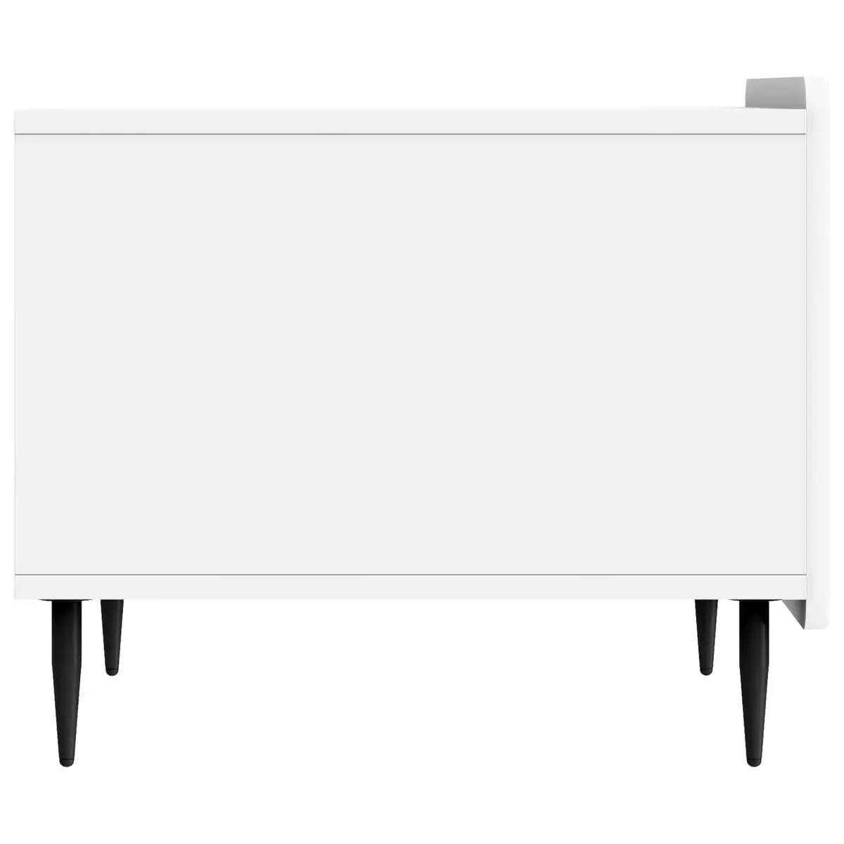 Coffee Table with Drawer White Engineered Wood Modern Dual-Level Living Room