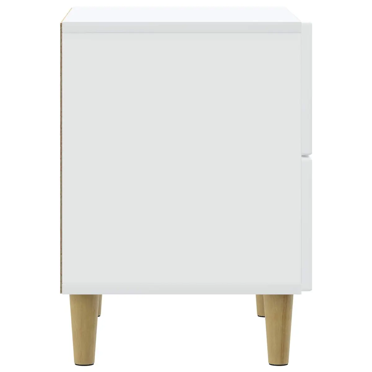 Bedside Cabinet Modern Striped Pattern White 43 x 34.5 x 48 cm