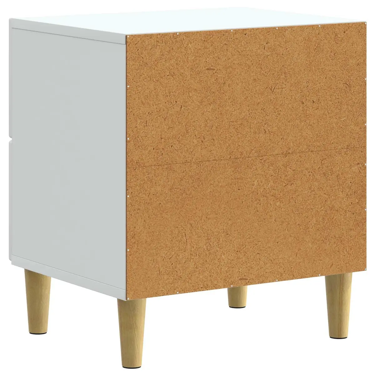 Bedside Cabinet Modern Striped Pattern White 43 x 34.5 x 48 cm