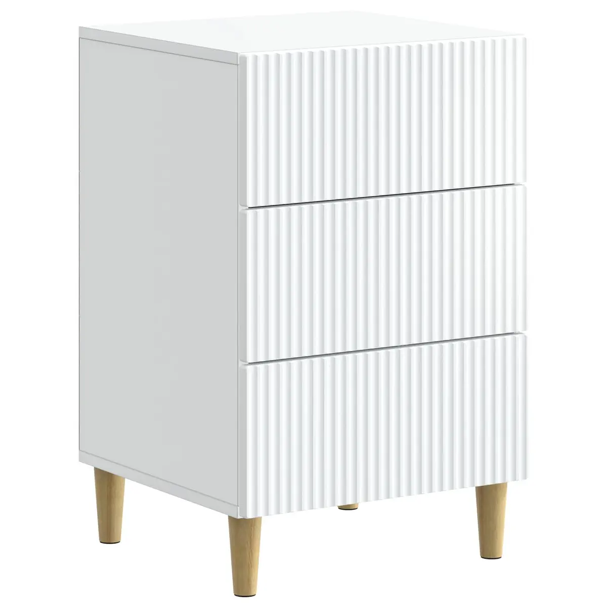 White Nightstand with Drawer Storage