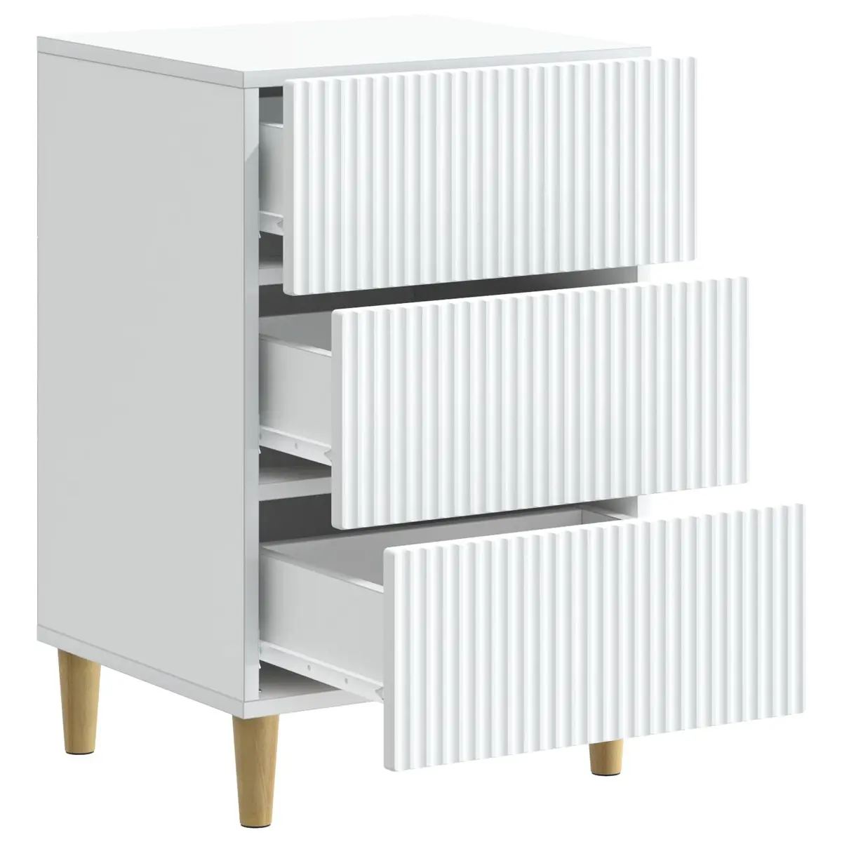 White Nightstand with Drawer Storage