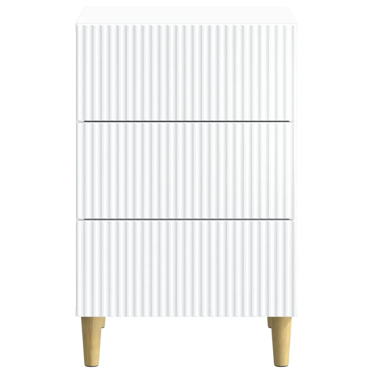 White Nightstand with Drawer Storage