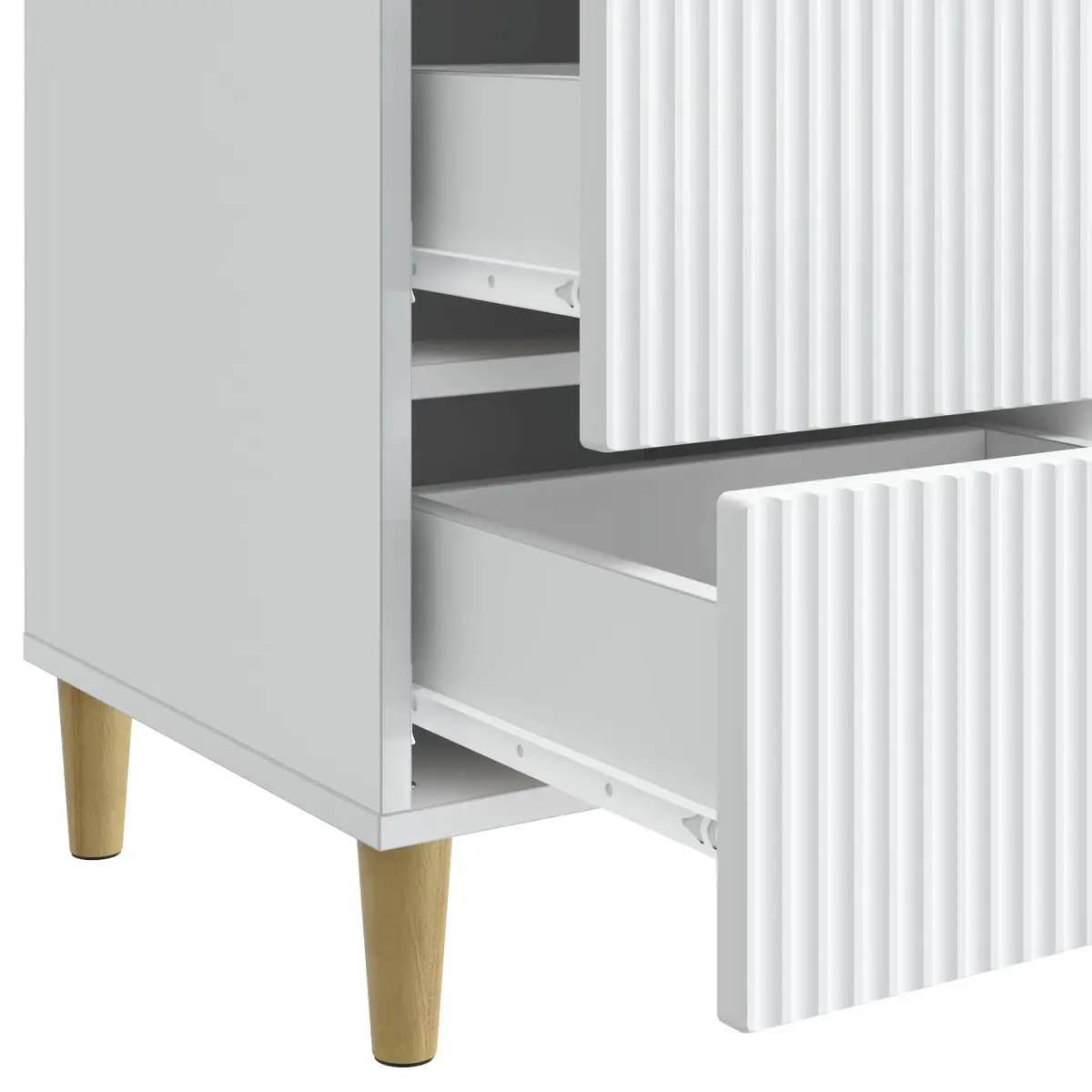 White Nightstand with Drawer Storage