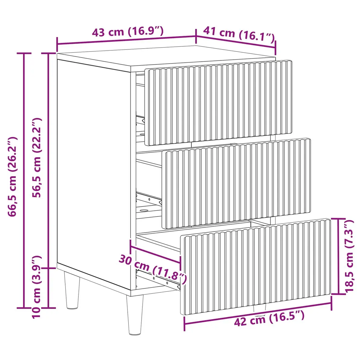 White Nightstand with Drawer Storage