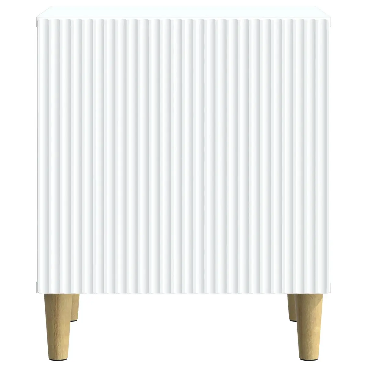 Bedside Table White Modern Engineered Wood Storage Cabinet 43 x 34.5 x 50 cm