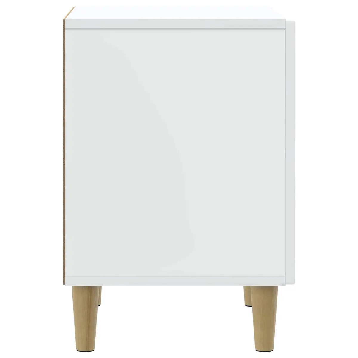 Bedside Table White Modern Engineered Wood Storage Cabinet 43 x 34.5 x 50 cm