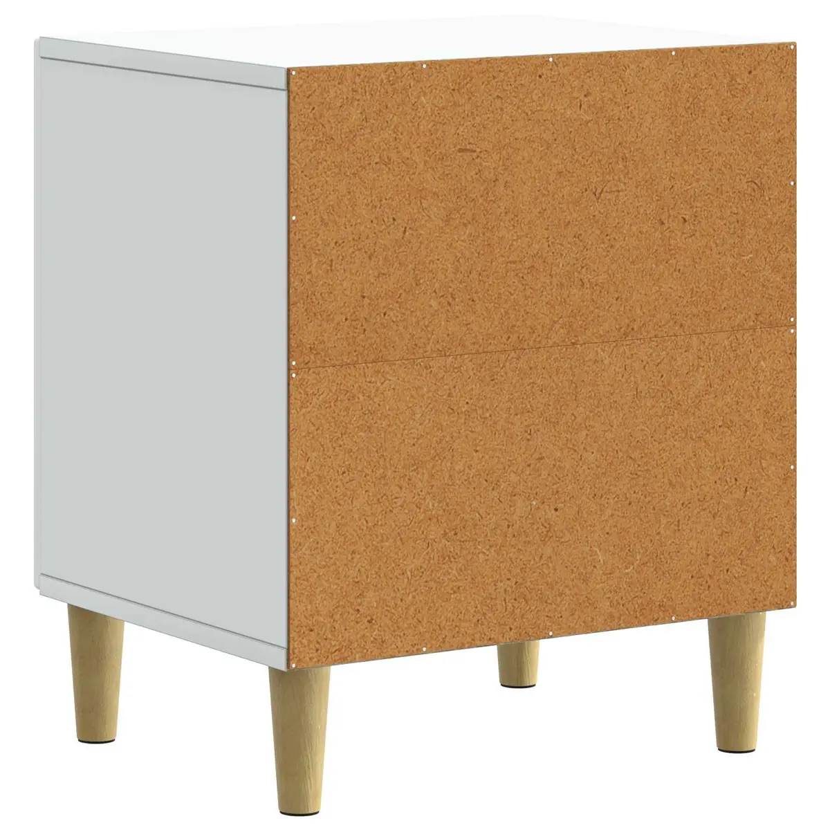 Bedside Table White Modern Engineered Wood Storage Cabinet 43 x 34.5 x 50 cm