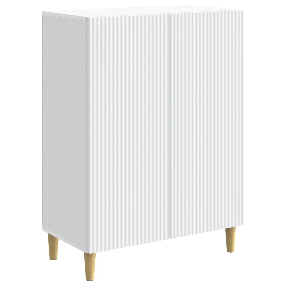 White Sideboard Storage Cabinet 66x34.5x90cm Modern Engineered Wood Furniture