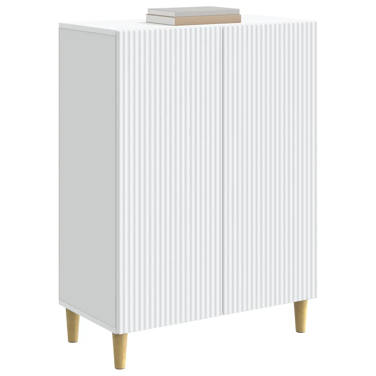 White Sideboard Storage Cabinet 66x34.5x90cm Modern Engineered Wood Furniture