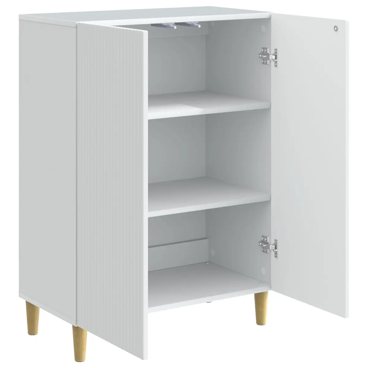 White Sideboard Storage Cabinet 66x34.5x90cm Modern Engineered Wood Furniture