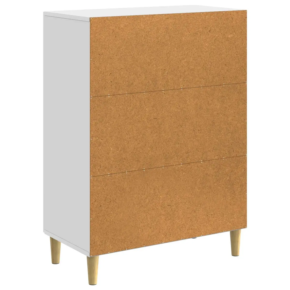 White Sideboard Storage Cabinet 66x34.5x90cm Modern Engineered Wood Furniture