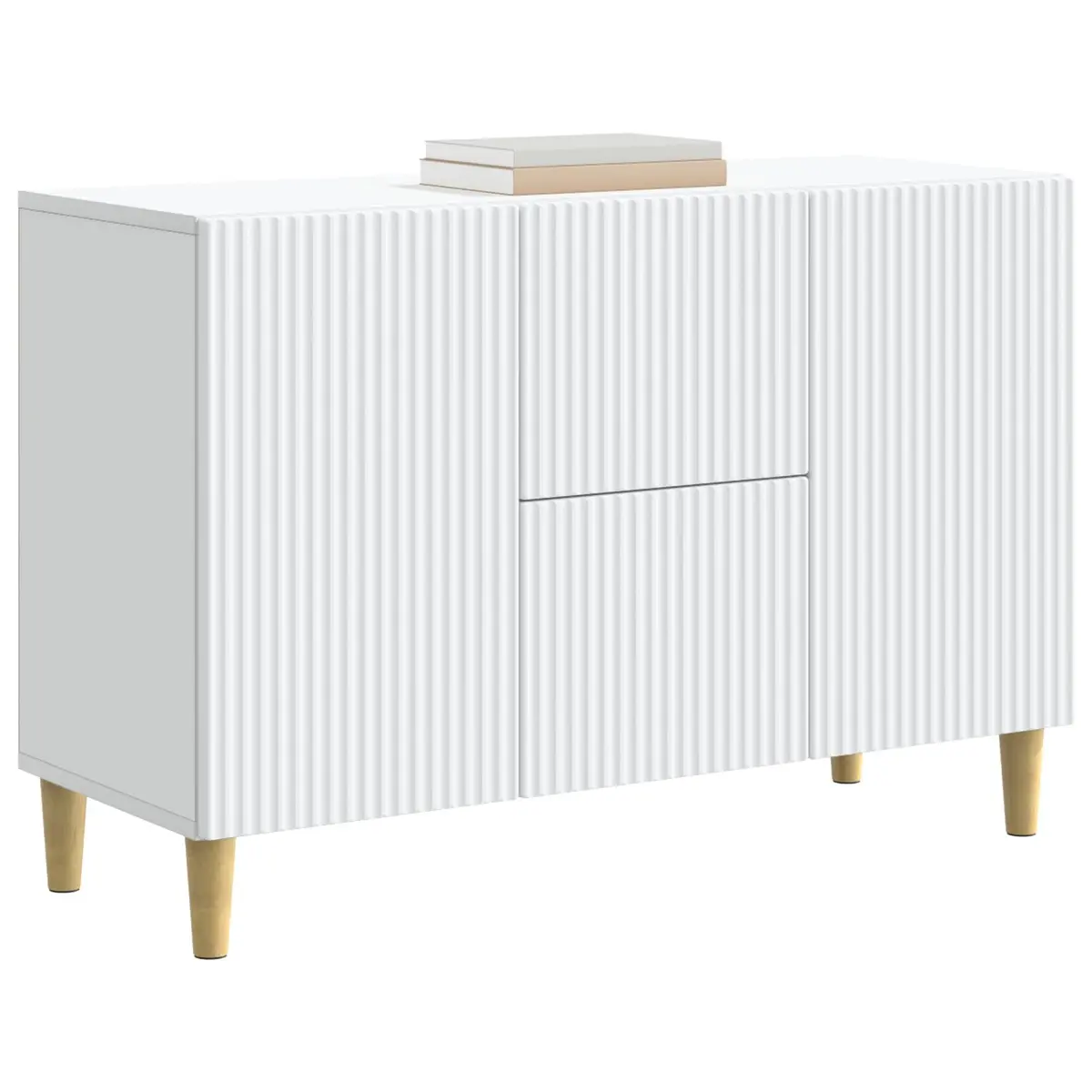 White Sideboard Storage Cabinet Modern Design Living Room Furniture 89x34.5x60cm