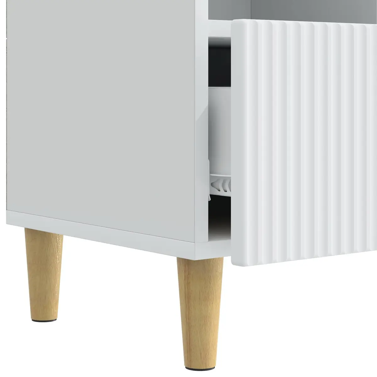 TV Cabinet White Modern Engineered Wood Lounge Storage Unit with Drawer 102 x 34.5 x 50 cm