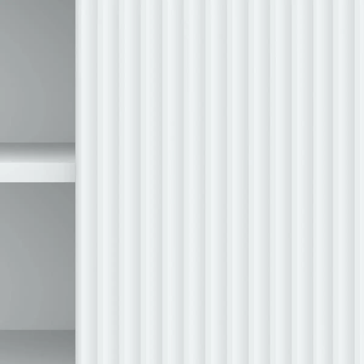 TV Cabinet White Modern 150cm Storage Unit with Board Shelves and Swing Doors