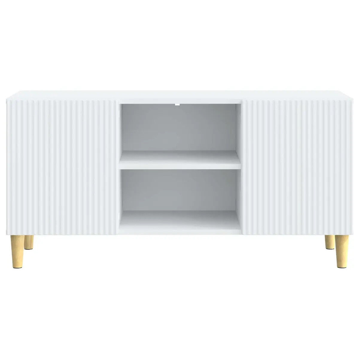 White Media Storage Cabinet with Easy Access Doors
