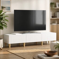 TV Cabinet with Drawer White Entertainment Unit Media Stand Living Room Storage