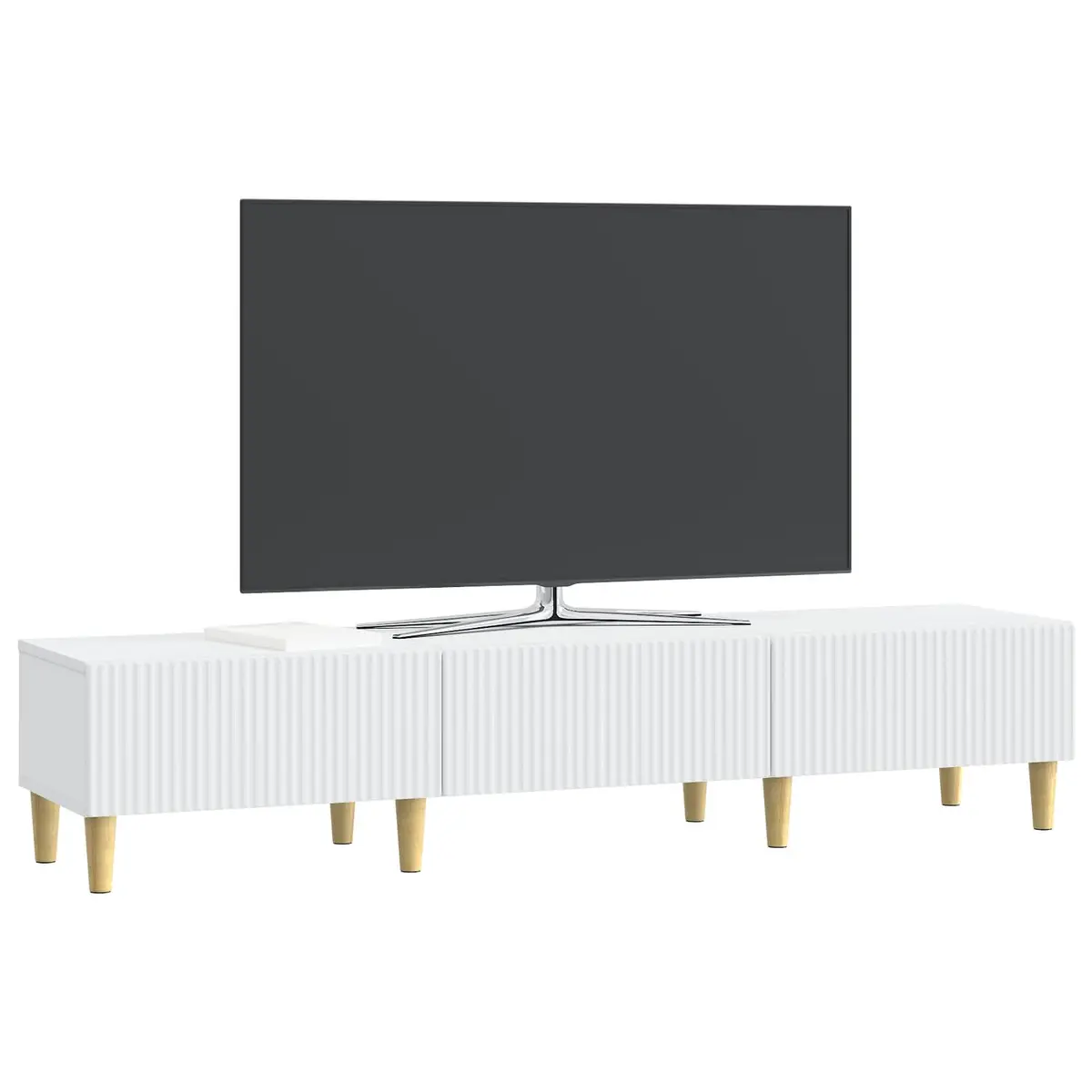 TV Cabinet with Drawer White Entertainment Unit 147 x 34.5 x 30 cm