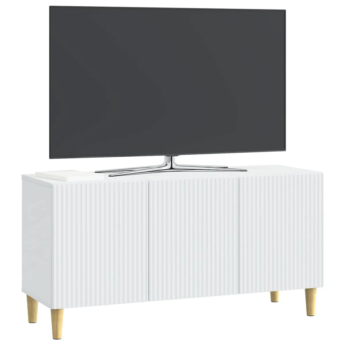 TV Cabinet Modern Minimalist White Engineered Wood 99 x 34.5 x 50 cm