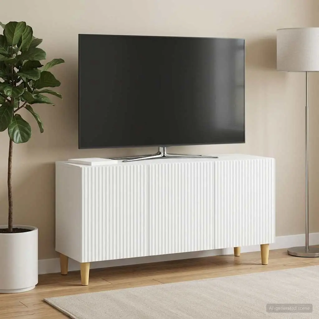 TV Cabinet Modern Minimalist White Engineered Wood 99 x 34.5 x 50 cm