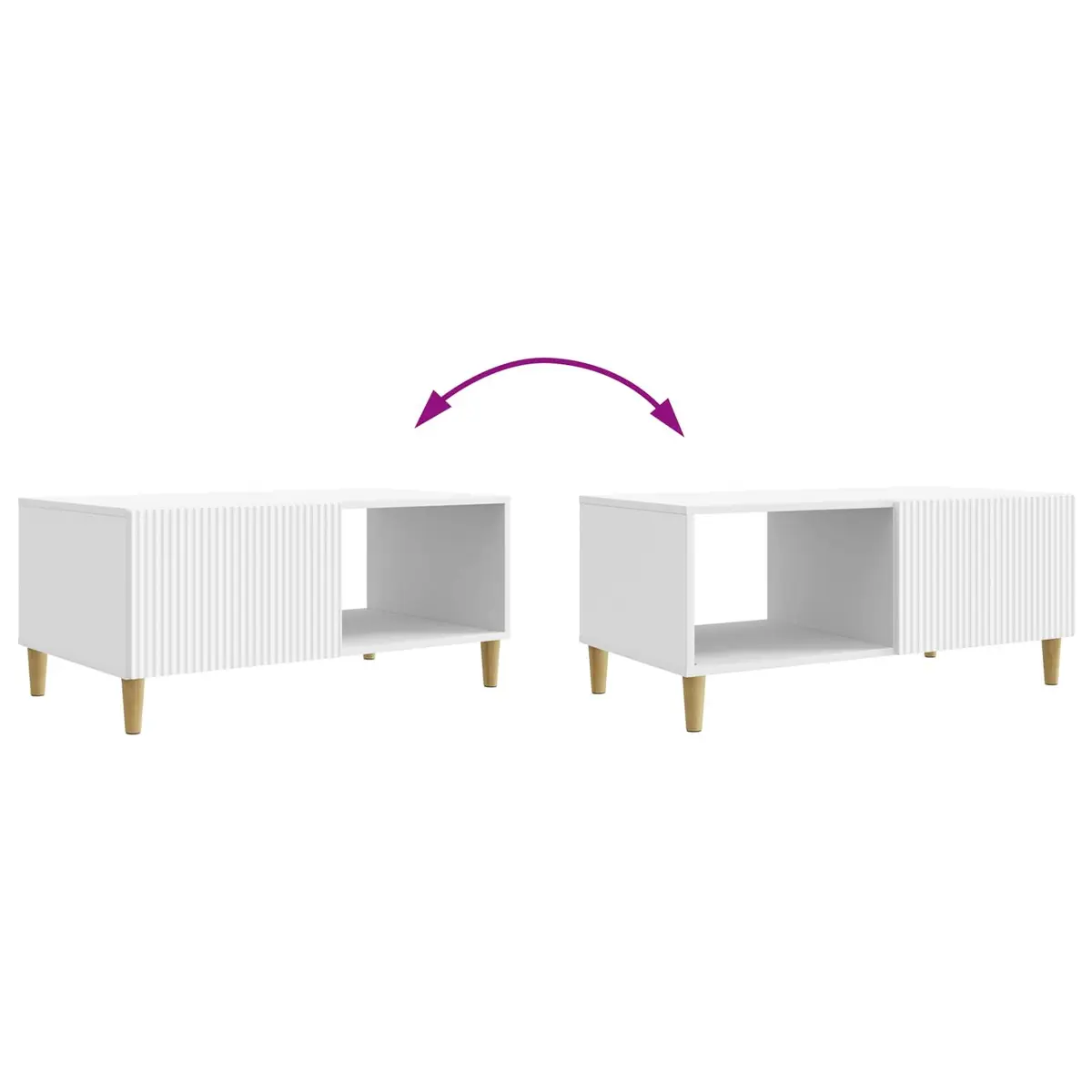 Coffee Table Vintage Storage White 90 x 50 x 40 cm Engineered Wood