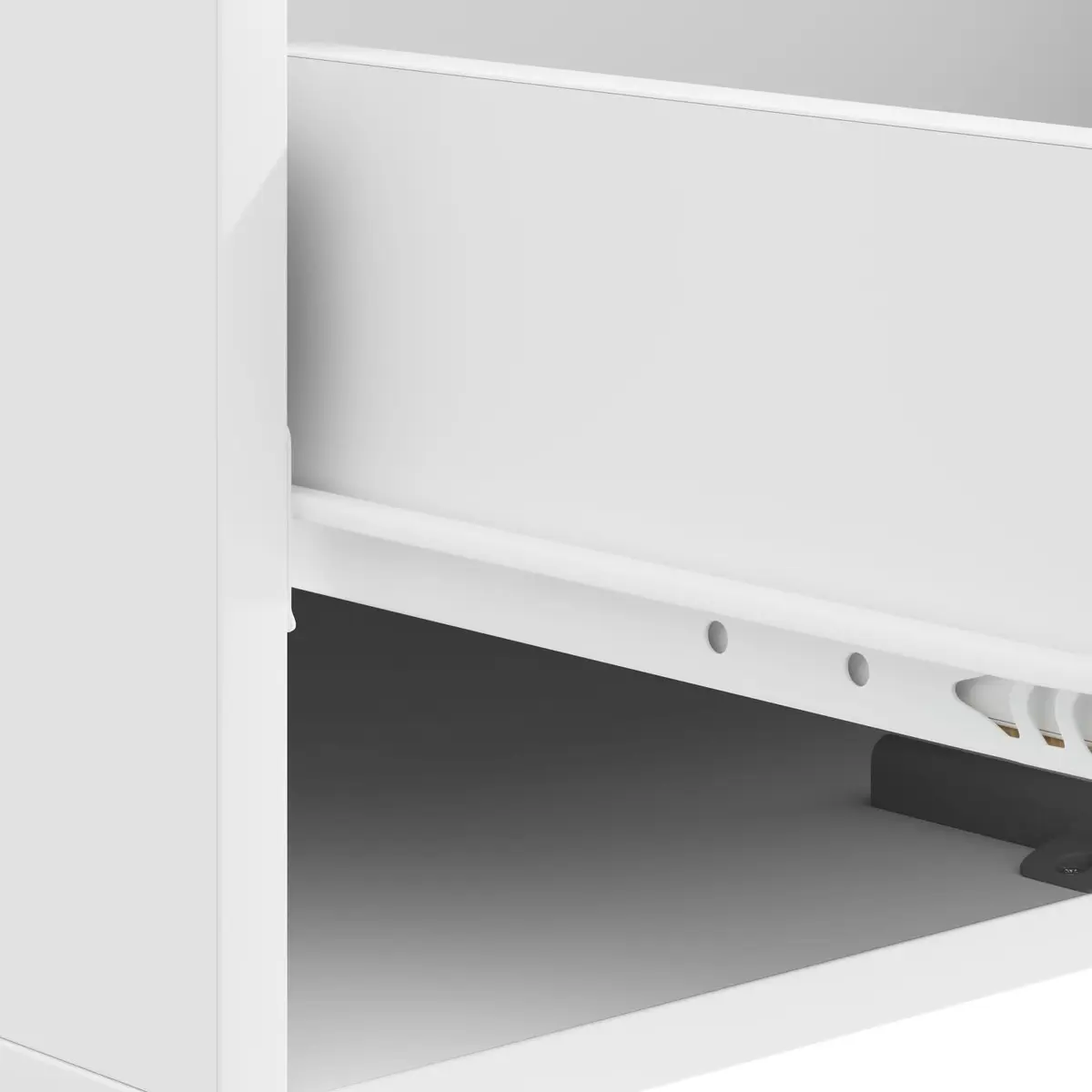 Coffee Table with Drawer Open Shelf Storage Living Room Accent White