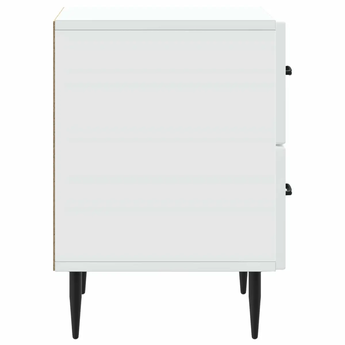 Bedside Cabinet White Bedroom Storage Nightstand Drawers Metal Legs Modern