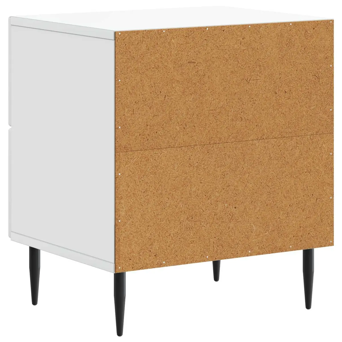 Bedside Cabinet White Bedroom Storage Nightstand Drawers Metal Legs Modern