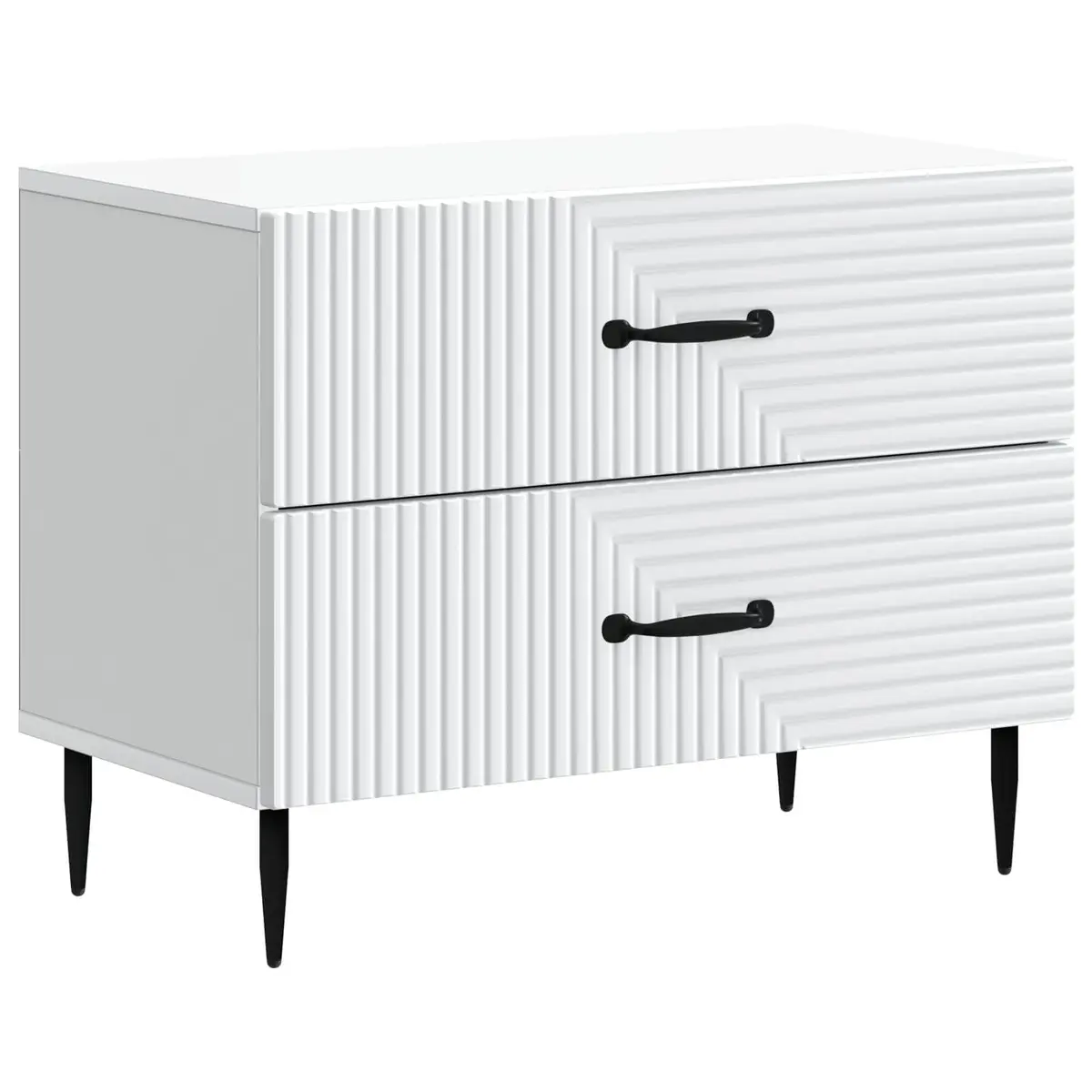 Bedside Cabinet White 62 x 34.5 x 47.5 cm Engineered Wood Drawers Storage