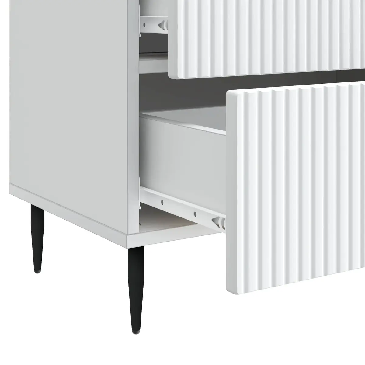 Bedside Cabinet White 62 x 34.5 x 47.5 cm Engineered Wood Drawers Storage