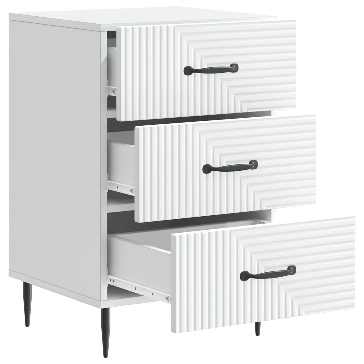Bedside Table White Compact Nightstand with Drawer 43 x 41 x 66.5 cm