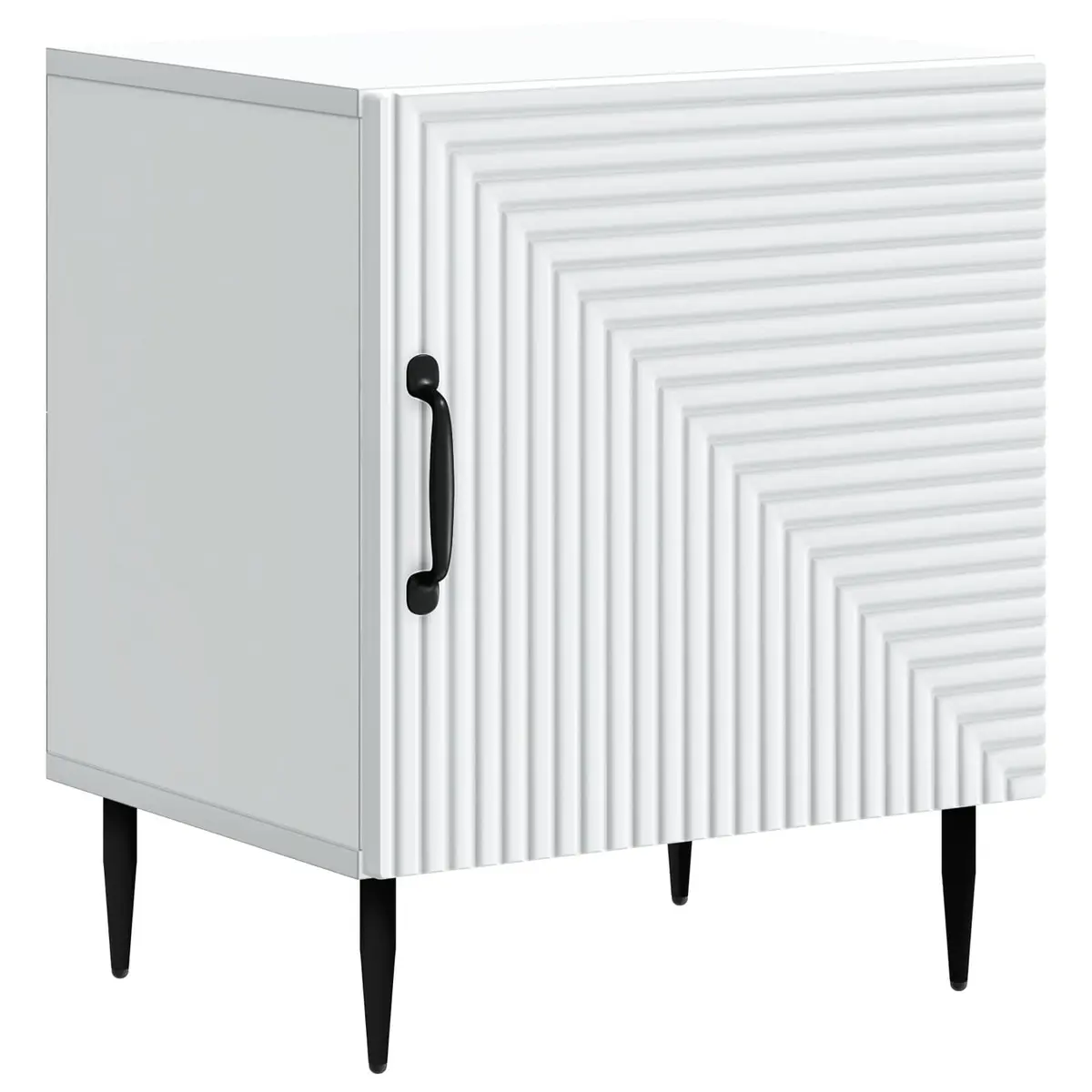 Bedside Cabinet White Modern Engineered Wood with Metal Legs 43 x 34.5 x 50cm