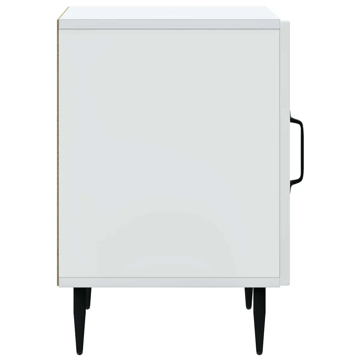 Bedside Cabinet White Modern Engineered Wood with Metal Legs 43 x 34.5 x 50cm