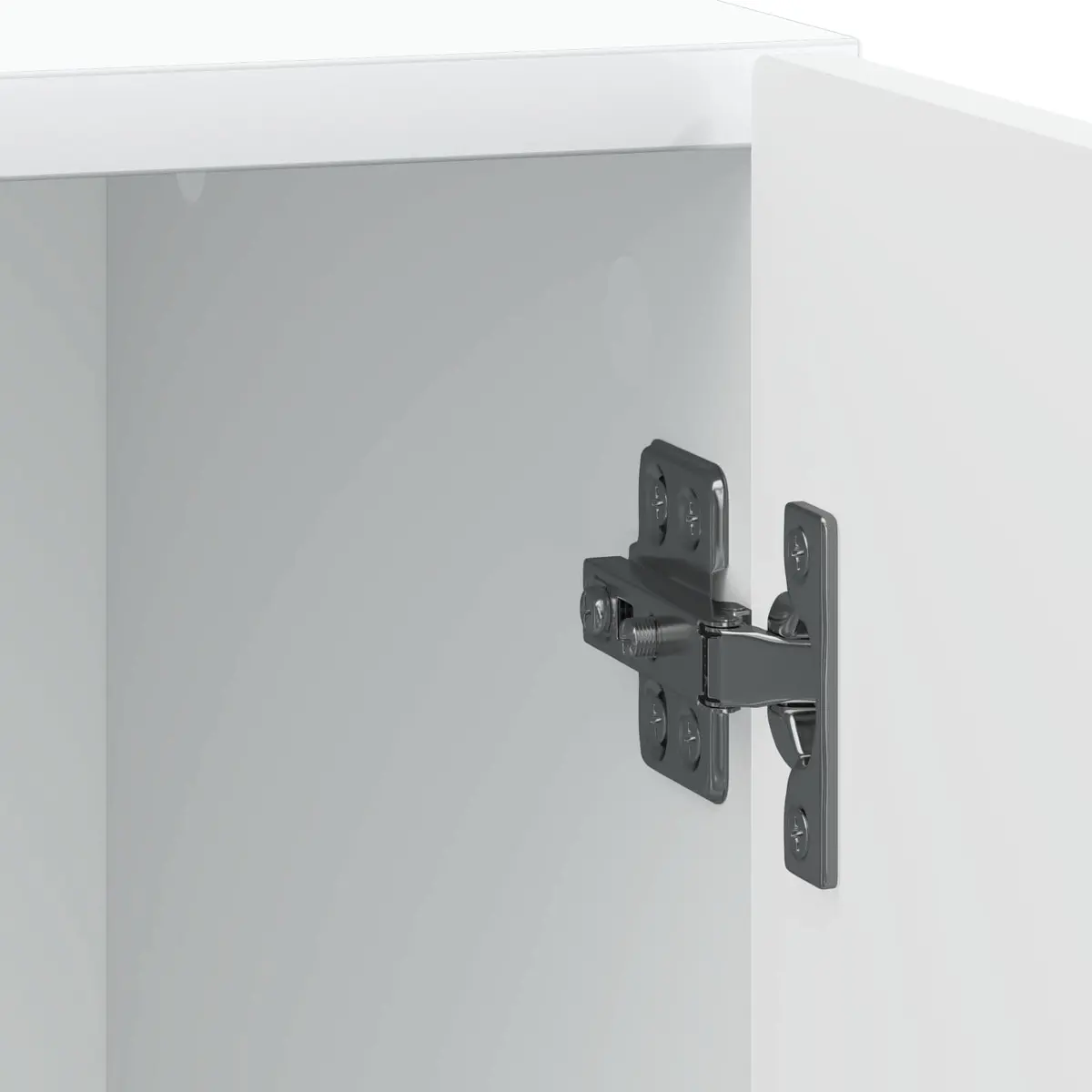 Bedside Cabinet White Modern Engineered Wood with Metal Legs 43 x 34.5 x 50cm