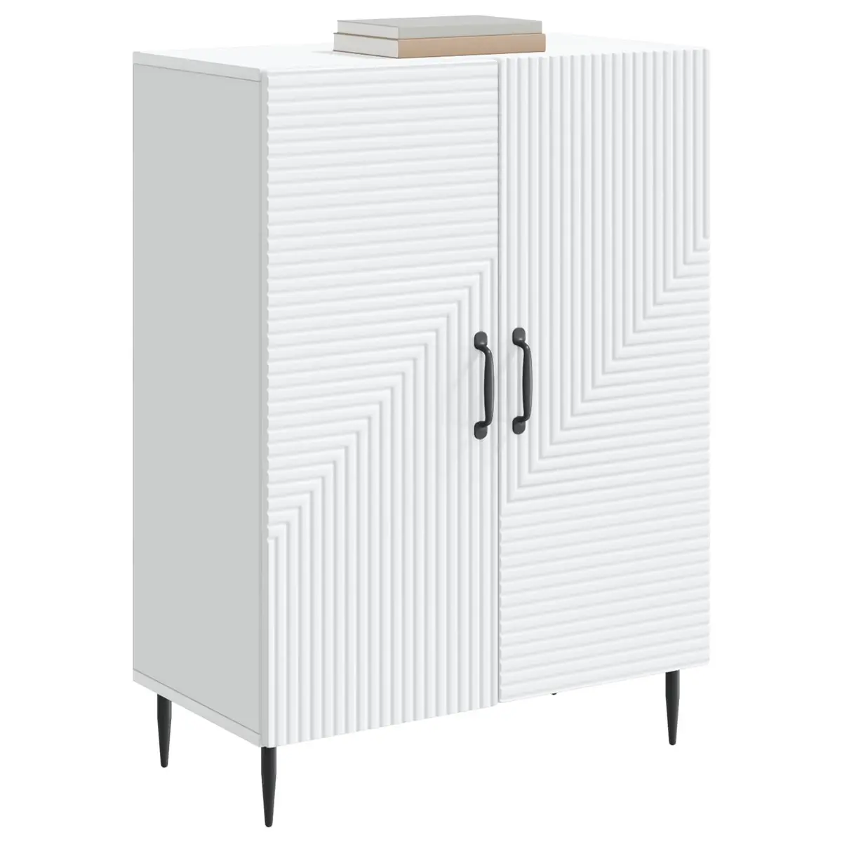 Sideboard Modern White Engineered Wood Storage Cabinet 66 x 34.5 x 89.5 cm