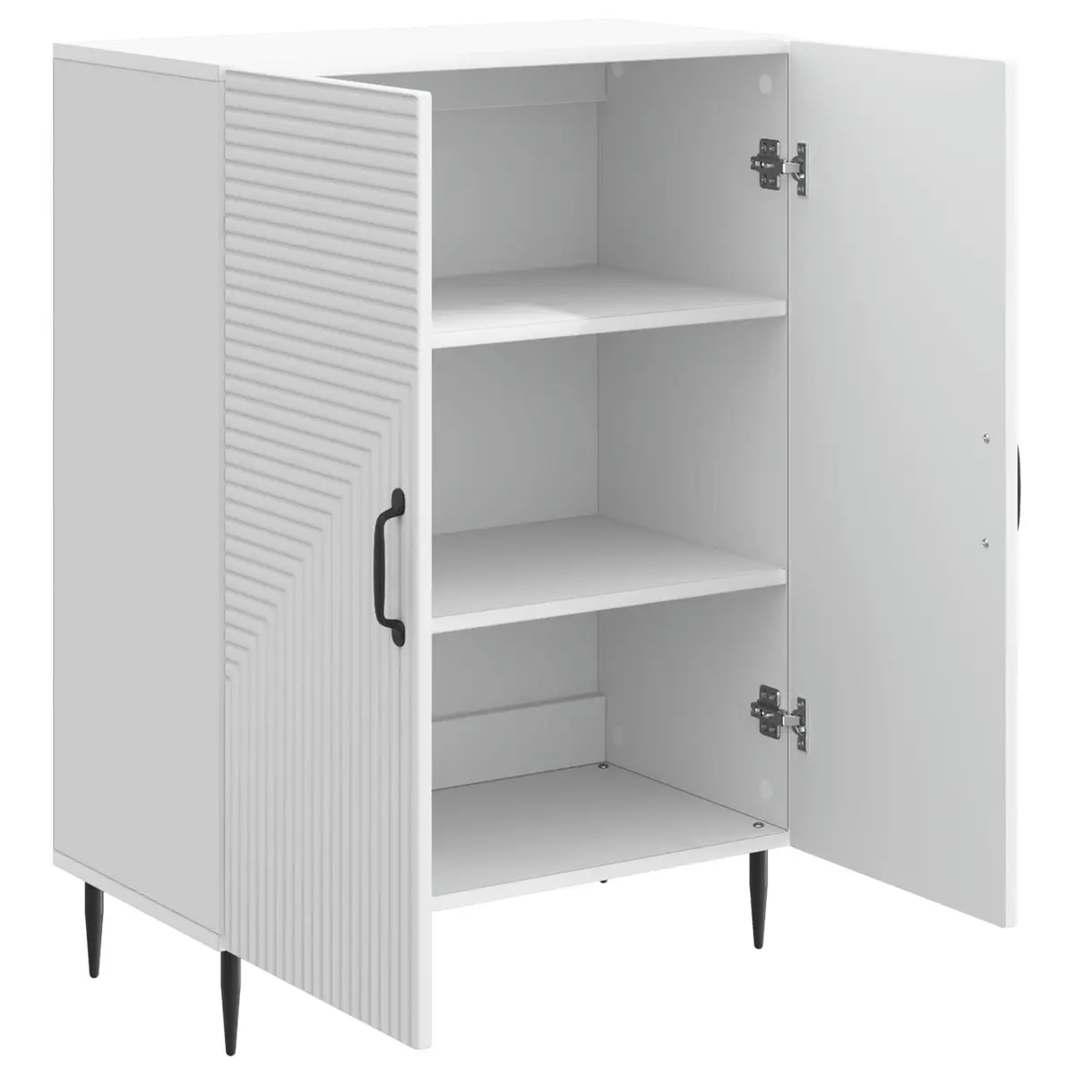 Sideboard Modern White Engineered Wood Storage Cabinet 66 x 34.5 x 89.5 cm