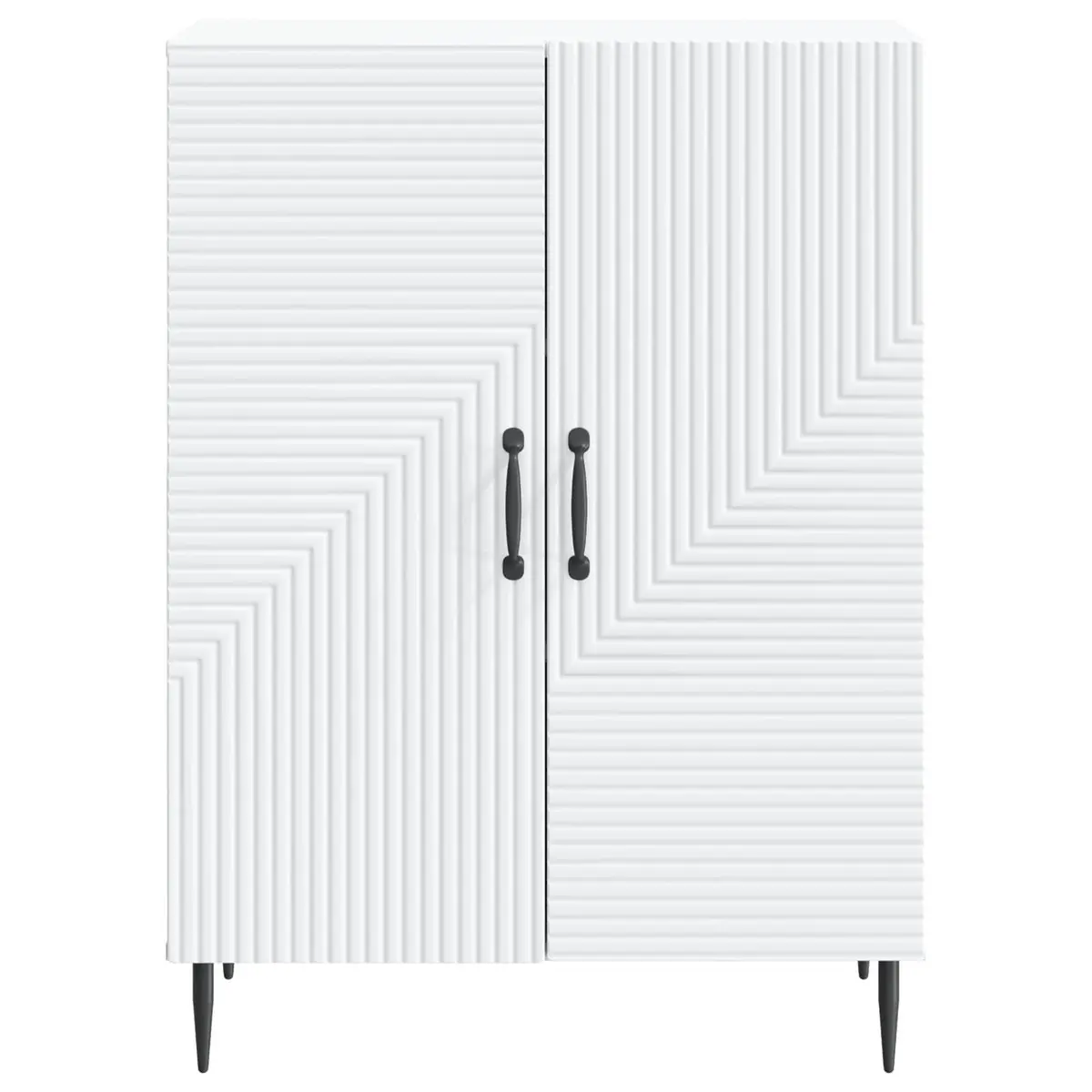 Sideboard Modern White Engineered Wood Storage Cabinet 66 x 34.5 x 89.5 cm
