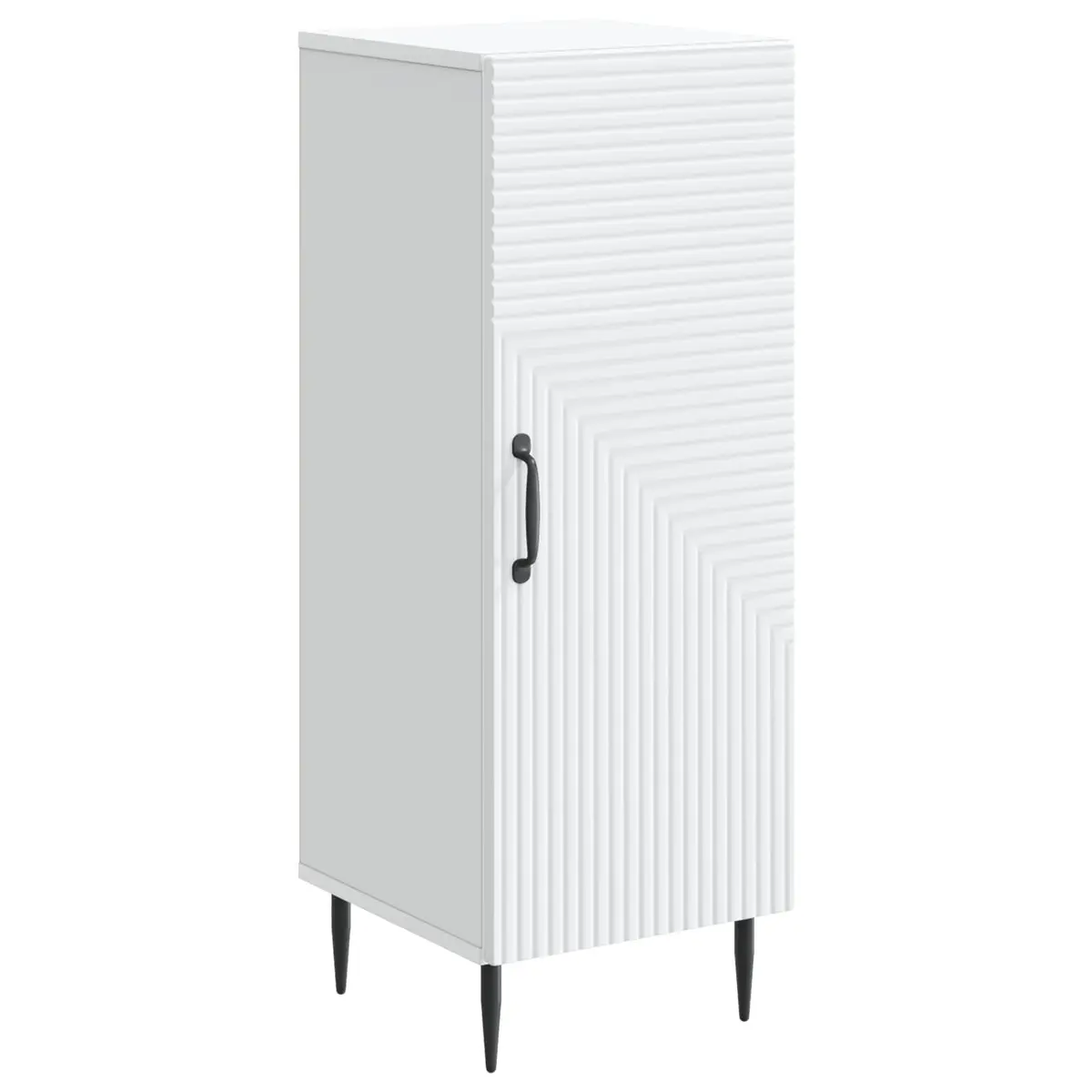 White Sideboard Storage Cabinet Engineered Wood Adjustable Shelves 33 x 34.5 x 89.5 cm