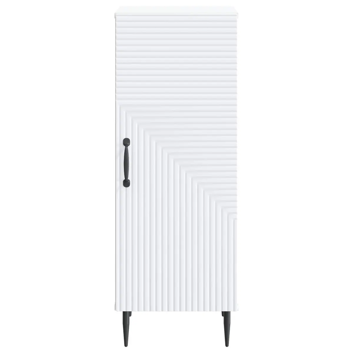 White Sideboard Storage Cabinet Engineered Wood Adjustable Shelves 33 x 34.5 x 89.5 cm