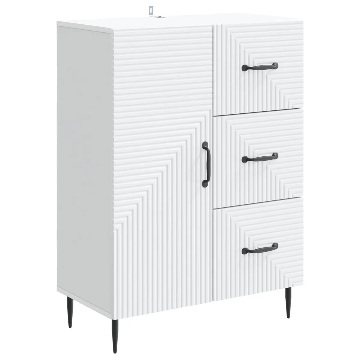Sideboard White Modern Storage Cabinet Engineered Wood Furniture with Doors