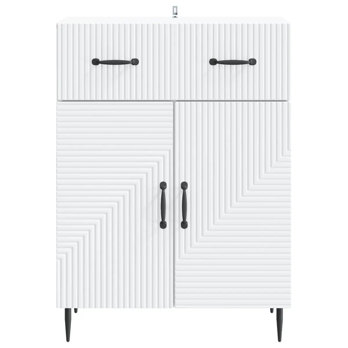 Storage Cabinet White Sideboard 66 x 34.5 x 89.5 cm for Living Dining Room