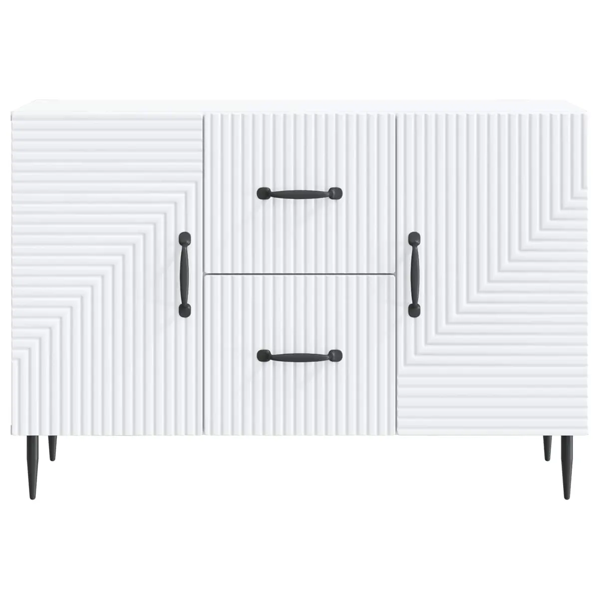 White Sideboard Storage Cabinet Engineered Wood Modern Dining Living Room