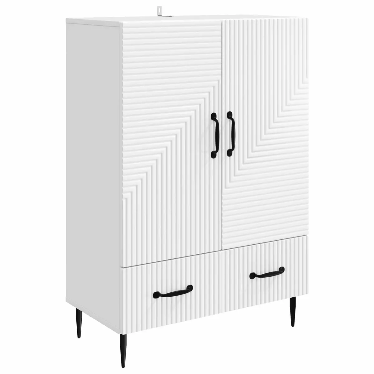 Modern White Sideboard Storage Cabinet Living Room Dining Buffet Engineered Wood